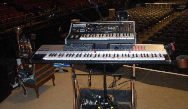 Some of the gear used to recreate 'the keyboard era.' Rush
