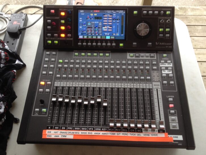 FOH engineer Sean Vincent mixed both Tom Bailey and Howard Jones through a 32-channel Roland V-System M-300 console.