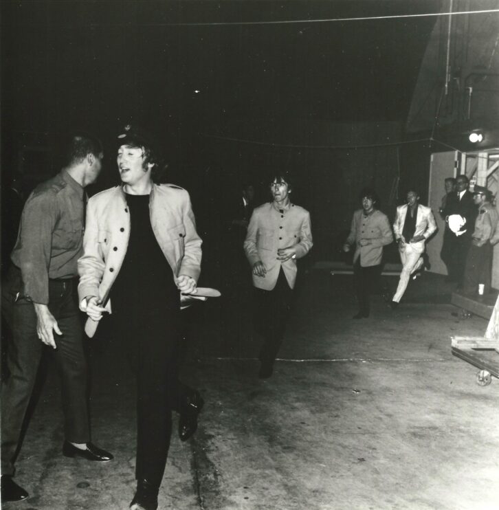 The band leaving backstage at the Bowl for the waiting ice cream truck. PHOTO: Otto Rothschild/Courtesy Los Angeles Music Center.