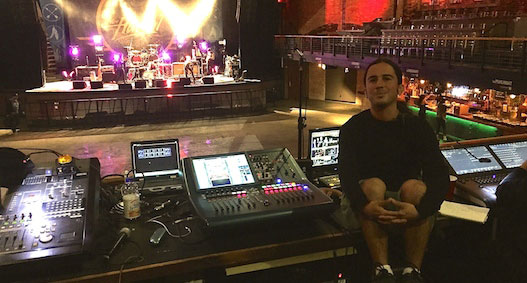 Eddie Mapp with the Midas Pro1 console in the balcony FOH position of The Paramount in Huntington, NY.