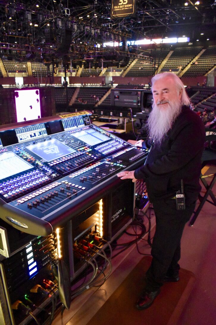 Joe O'Herlihy, sound director for U2, at his DiGiCo SD7.