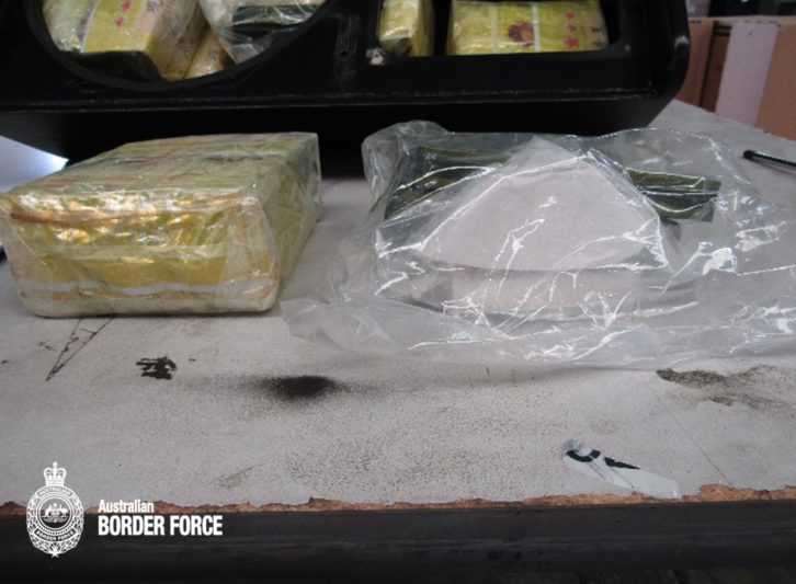 The combined street value of the intercepted meth and heroin is $835 million U.S. Photo: Australian Border Force.
