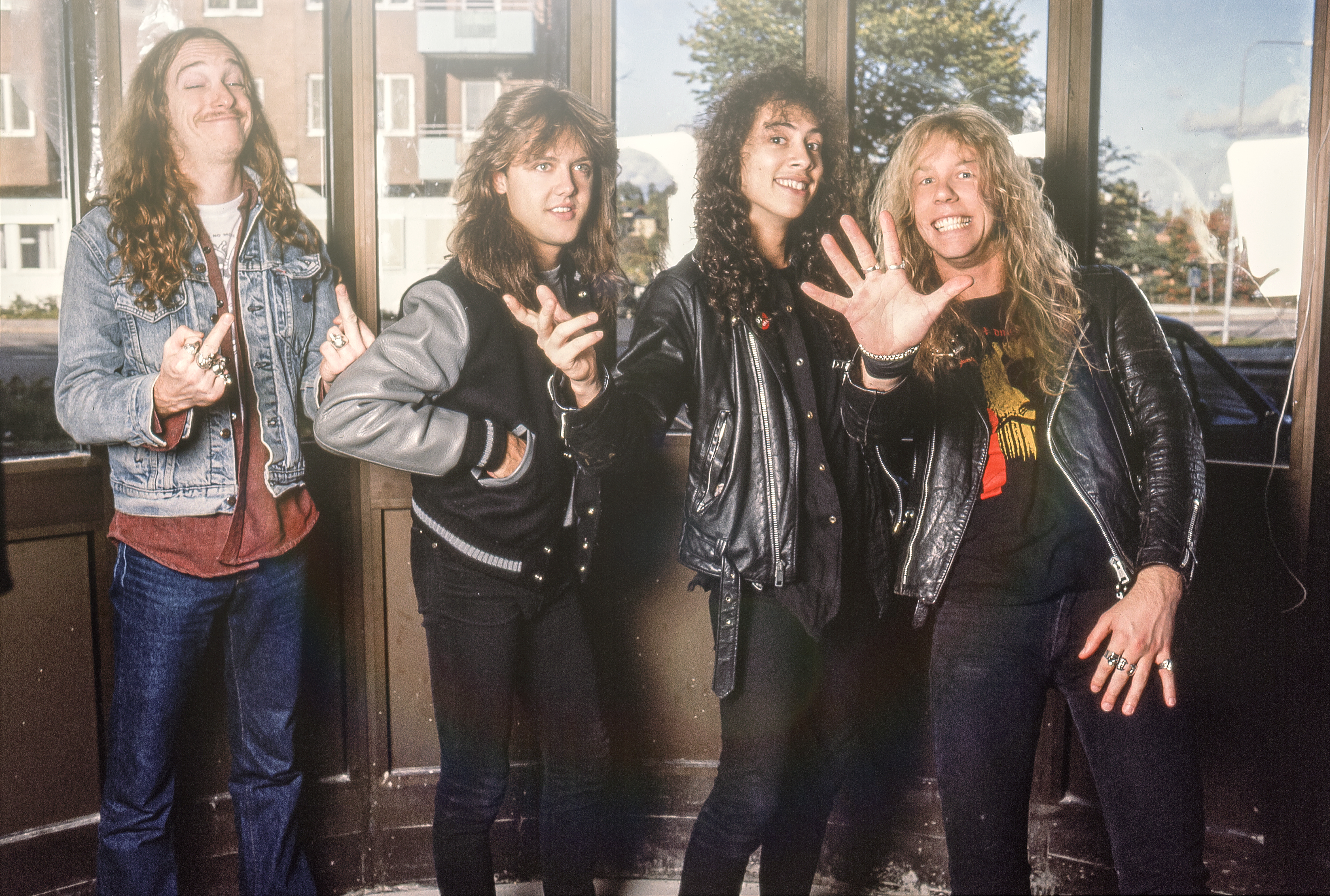The Metallica boys in 1986. From left: Cliff Burton, Lars Ulrich, Kirk Hammett and James Hetfield. Photo by Chris Anthony