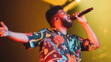 Khalid belting into a DPA Microphone d:facto 4018VL Vocal Mic. Photo: Anthony Campusano