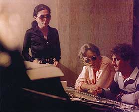 From left: Yoko Ono, John Lennon and Jack Douglas during one of the secret “Watching the Wheels” sessions. Photo: David M. Spindel.
