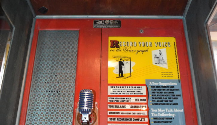 Voice-O-Graph booth interior.