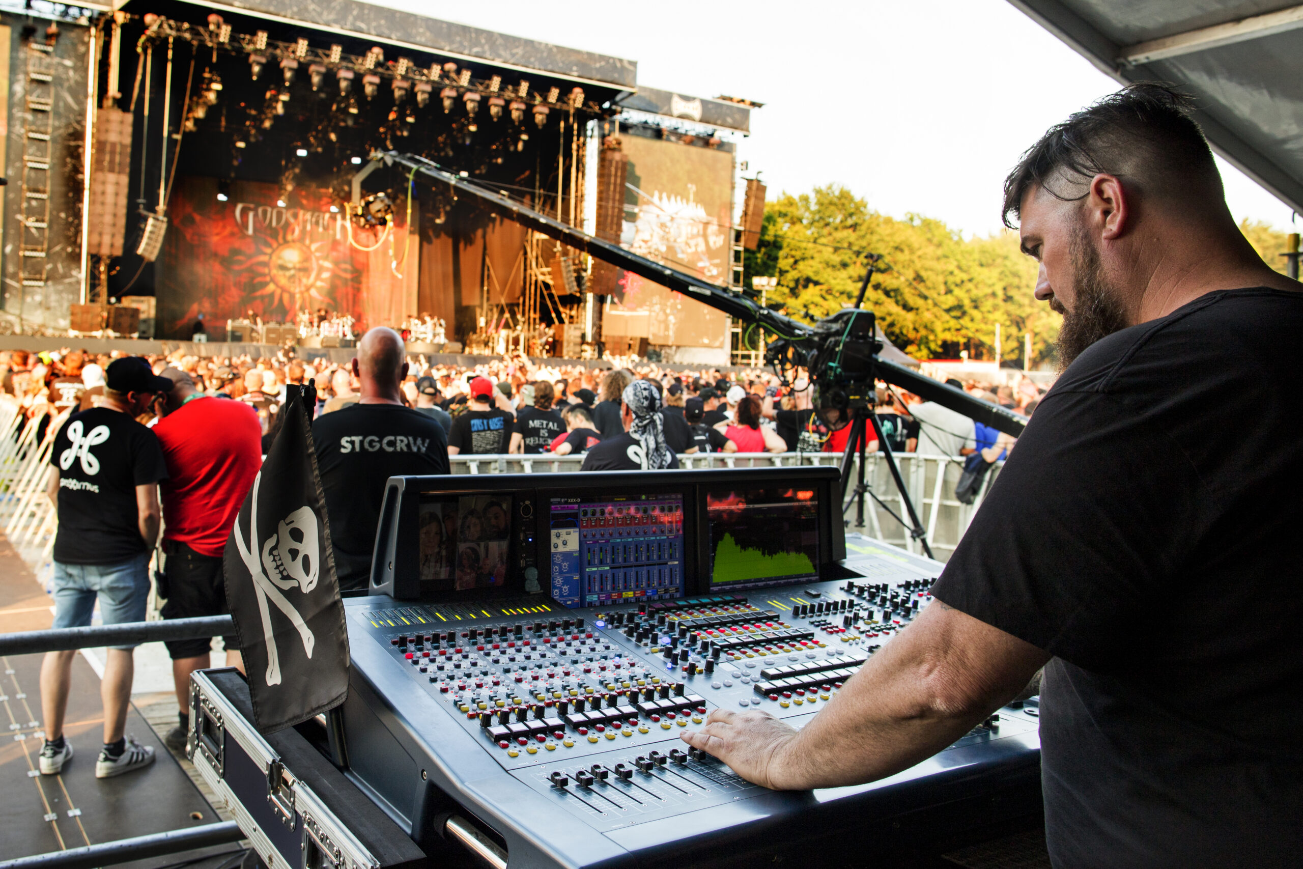 Eric Rogers stepped in to mix FOH for Godsmack throughout most of 2019, looking after 96 channels on a Midas Pro X desk nightly.