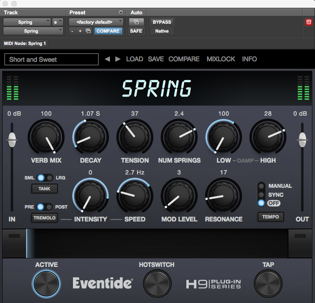 The Eventide Spring plug-in.