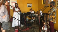 Seeds of the Keleketla album came out of sessions at Trackside Creative in Johannesburg’s Soweto township, where Coldcut’s Matt Black (left) jammed with local musicians (l-r) Nono Nokoane, Andrew Curnow and Tubatsi Moloi, among others.