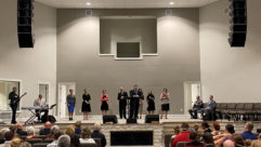 Heritage Apostolic Church’s new sanctuary is covered by a sizable Fulcrum Acoustic line array system.