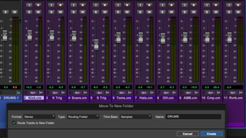 Avid Pro Tools 2020.11’s new Routing Folder feature.