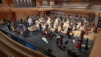 Despite the pandemic, the 68-piece Orchestre symphonique de Montréal (OSM) and choir recorded the now-platinum Histoires sans paroles – Harmonium Symphonique album at Montreal’s 1,900-seat Symphony House.