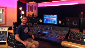 Patrick Fitzgerald with his Solid State Logic Origin console.