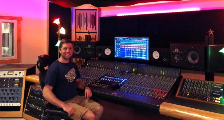 Patrick Fitzgerald with his Solid State Logic Origin console.