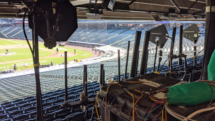 Wireless RF antennas at the MLB All-Star Game. 