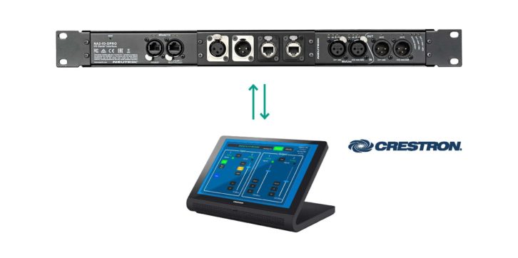 Neutrik has introduced new options for remote control of its NA2-IO-DPRO Dante network device, providing full integration with Crestron control products. 