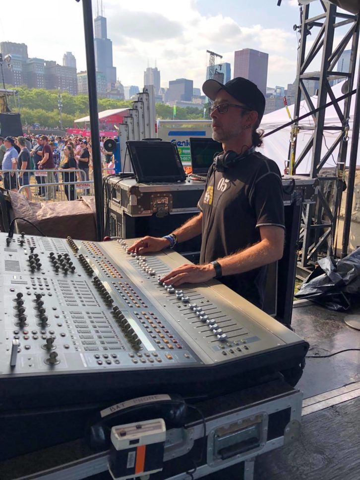 Young the Giant FOH mixer James Shaw at the Avid Venue Profile desk.