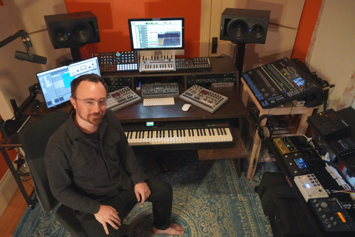 Mix engineer Charles Gorczynski in his Minneapolis-based Caverns studio.