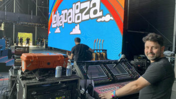 The DiGiCo SD12 monitor station on the Bud Light Stage. PHOTO: Matt Larsen