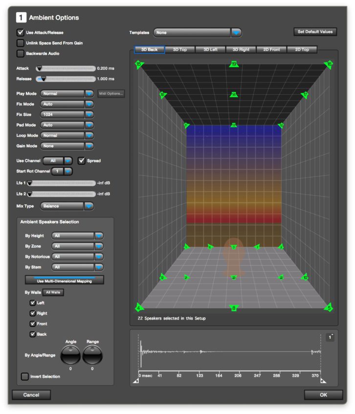 Dspatial Reality 2.0’s Ambient Options Window.