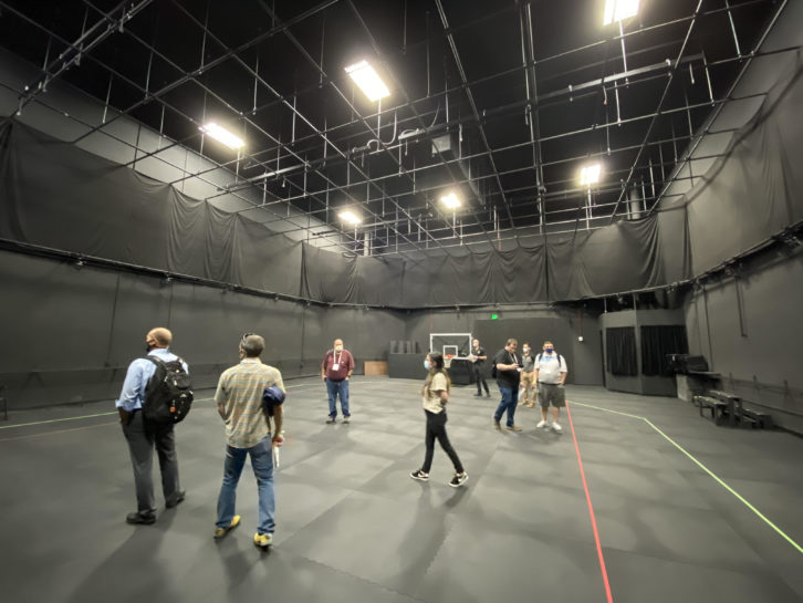 The UCF Downtown tour visited numerous campus facilities, including the 3,300-square-foot motion capture studio where students—and athletes like Tiger Woods and Shaquille O’Neal—have had their moves captured for video games. 