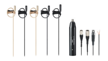 Audio-Technica BP898 Subminiature Cardioid Condenser Lavalier Microphones and BP899 Subminiature Omnidirectional Condenser Lavalier Microphones, shown with different available terminations