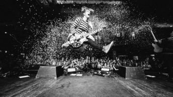 Switchfoot frontman Jon Foreman gets airborne during a performance in Dallas. PHOTO: Eric Frost