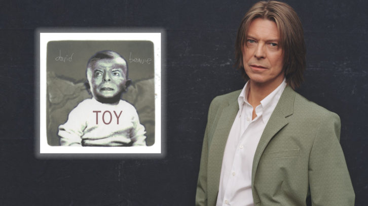 David Bowie, circa 2000, with the cover of his newly released 'lost' album, 'Toy.' Photo: Frank W. Ockenfels