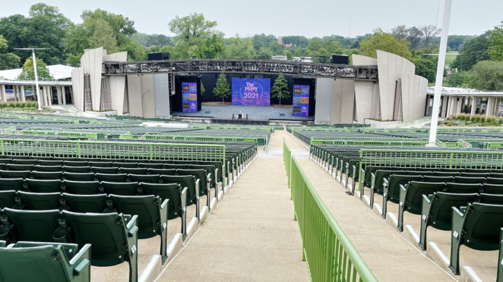 The Muny is an 11,000-seat outdoor amphitheater originally opened in 1917.