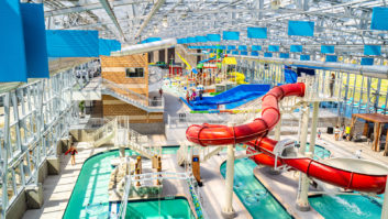 new $3 million, 42,000-square-foot place waterpark, The Cove, has an equally new audio system based around AtlasIED speakers.