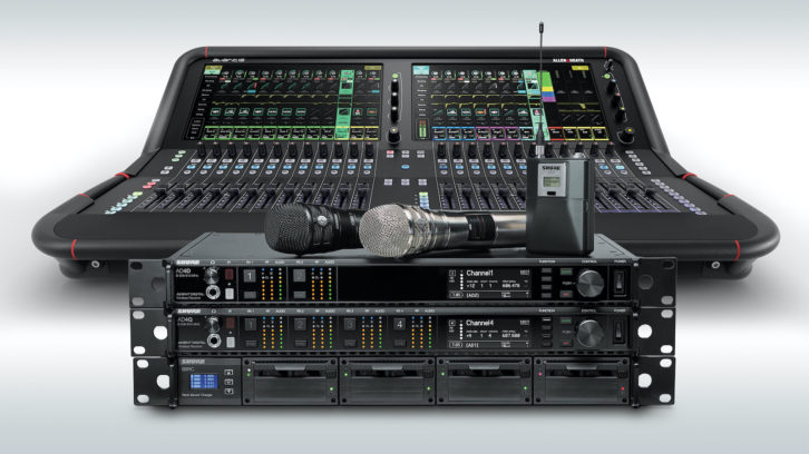 Native monitoring and control of Shure’s ULX-D, QLX-D and Axient Digital wireless systems has been added to Allen & Heath’s Avantis digital mixer.
