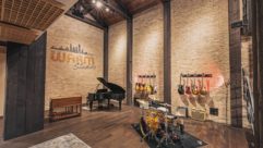Studio A features a 1,065-square-foot tracking room with a loft and 25-foot vaulted ceiling