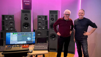 Inside PMC Studio London are (l-r): Trevor Horn and engineer Tim Weidner.