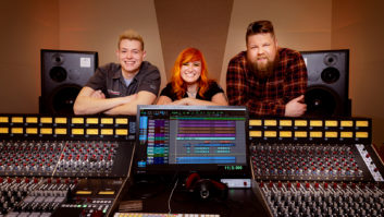 (L-R) Sweetwater Studios assistant engineers Jason Peets and Rachel Leonard, producer/engineer Shawn Dealey