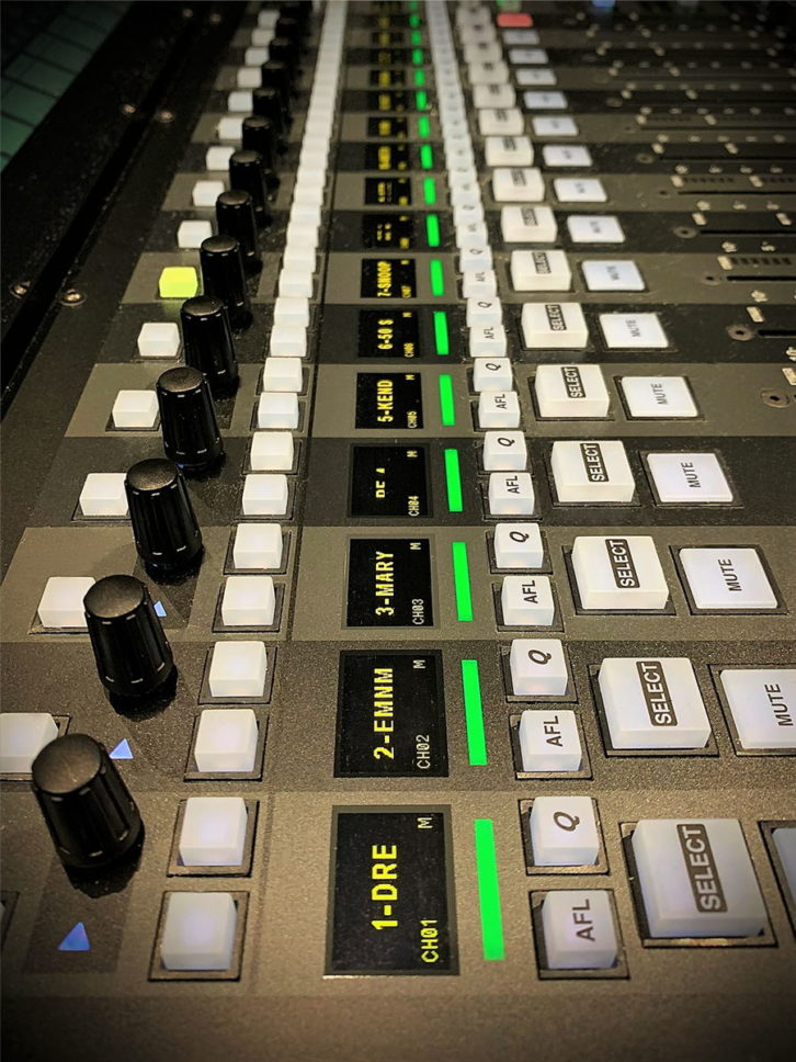 One of the multiple SSL System T console scribble strips. PHOTO: Gary Trenda