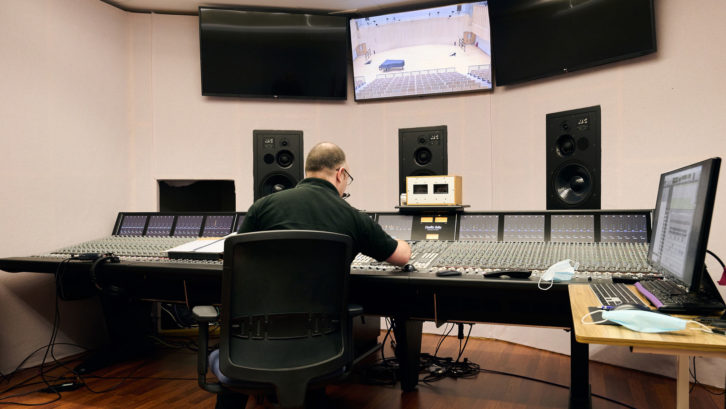 The control room features a SSL Duality Delta SuperAnalogue 72-channel console.