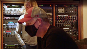 Shown in Peter Frampton’s Phenix Studio control room in Nashville, TN: GRAMMY®-winning mix engineer/producer Chuck Ainlay (standing) and artist Albert Cummings. Photos courtesy of AristoMedia.