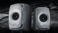 Genelec 8331A and 8341A three-way coaxial studio monitors in RAW finish.