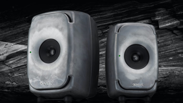 Genelec 8331A and 8341A three-way coaxial studio monitors in RAW finish.