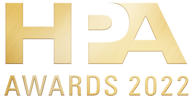 Gold lettering with "HPA" in big letters over "Awards 2022" in smaller letters