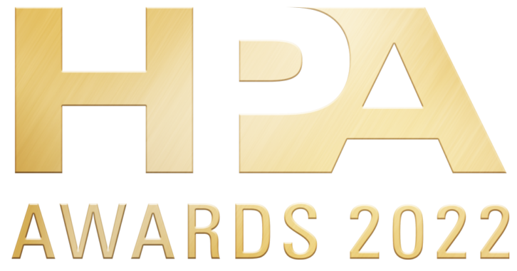 Gold lettering with "HPA" in big letters over "Awards 2022" in smaller letters