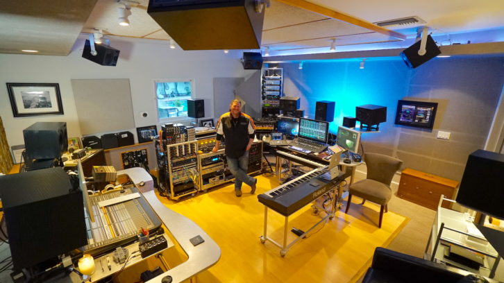 Scott Frankfurt in the middle of his Genelec-based 7.1.4 control room. Photo: Mark Webb 