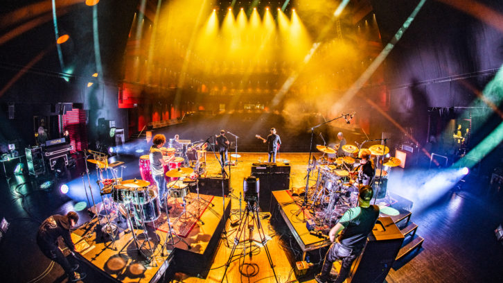 Umphrey’s McGee, seen here at soundcheck, was captured with a plethora of Earthworks and DPA microphones. PHOTO: Tara Gracer.