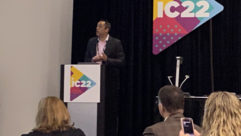Audinate’s Josh Rush discussed supply chain issues during an InfoComm 2022 press conference.