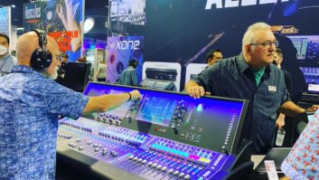 At NAMM 2022, the Allen & Heath booth was packed with folks checking out the live sound desks, like the S7000.