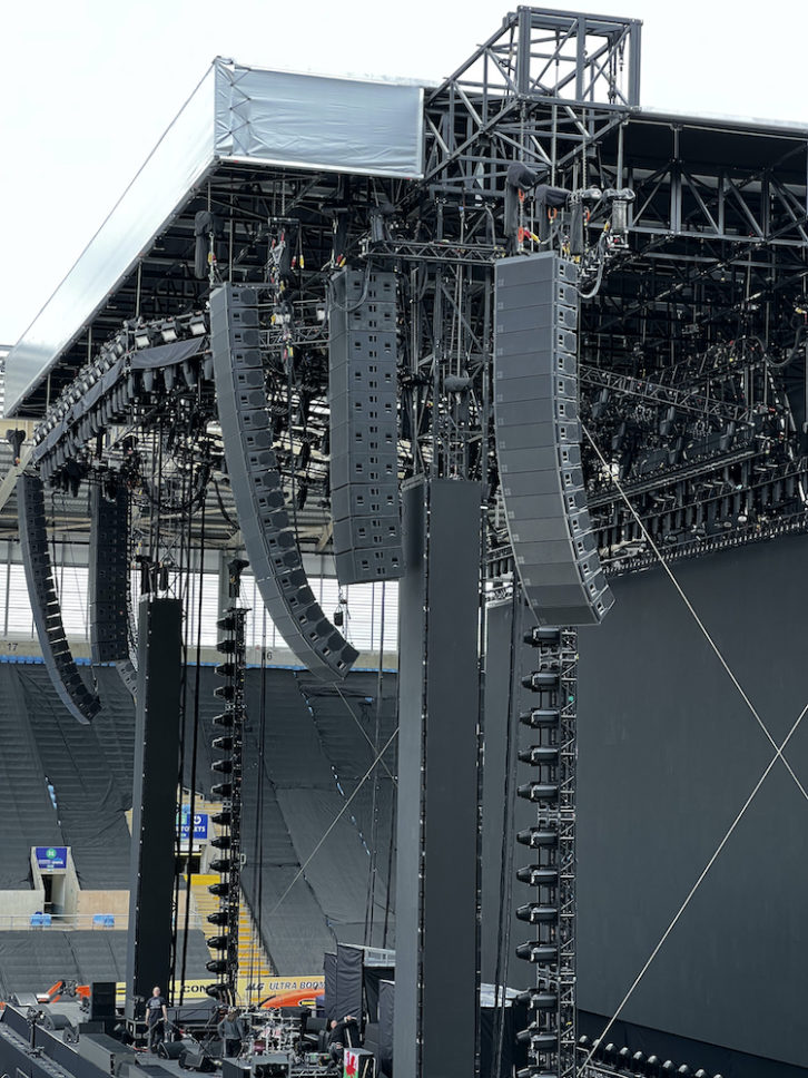 The sizable d&b GSL system used on the Killers' tour. PHOTO: Med Rann. 