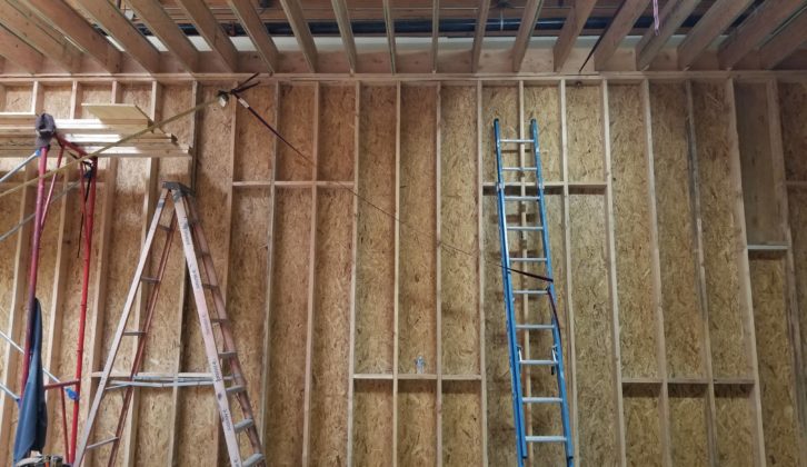 The joists in their final position.