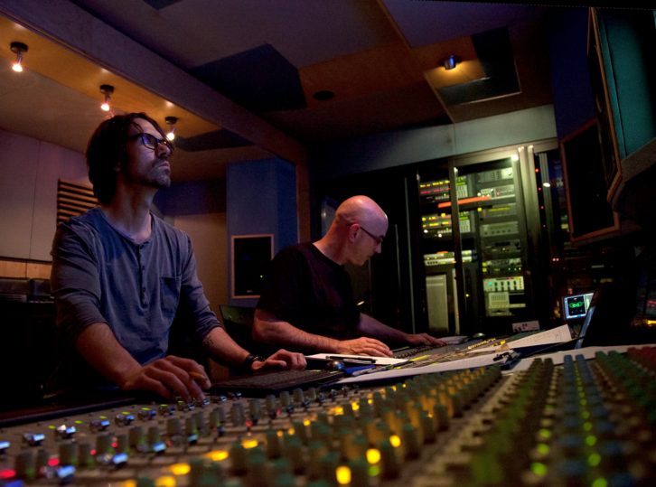 Ryan McCambridge (left) and David Bottrill (right), plugging away on the Mastodon immersive mix.