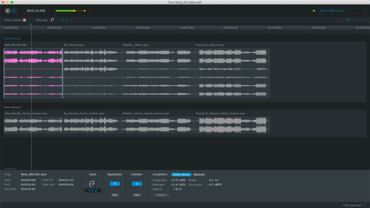 Dolby Atmos Album Assembler Mastering Tool