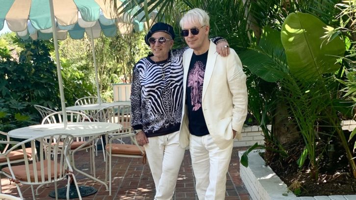 Duran Duran co-founder Nick Rhodes, right, and producer David Kershenbaum in Los Angeles, March 2022.